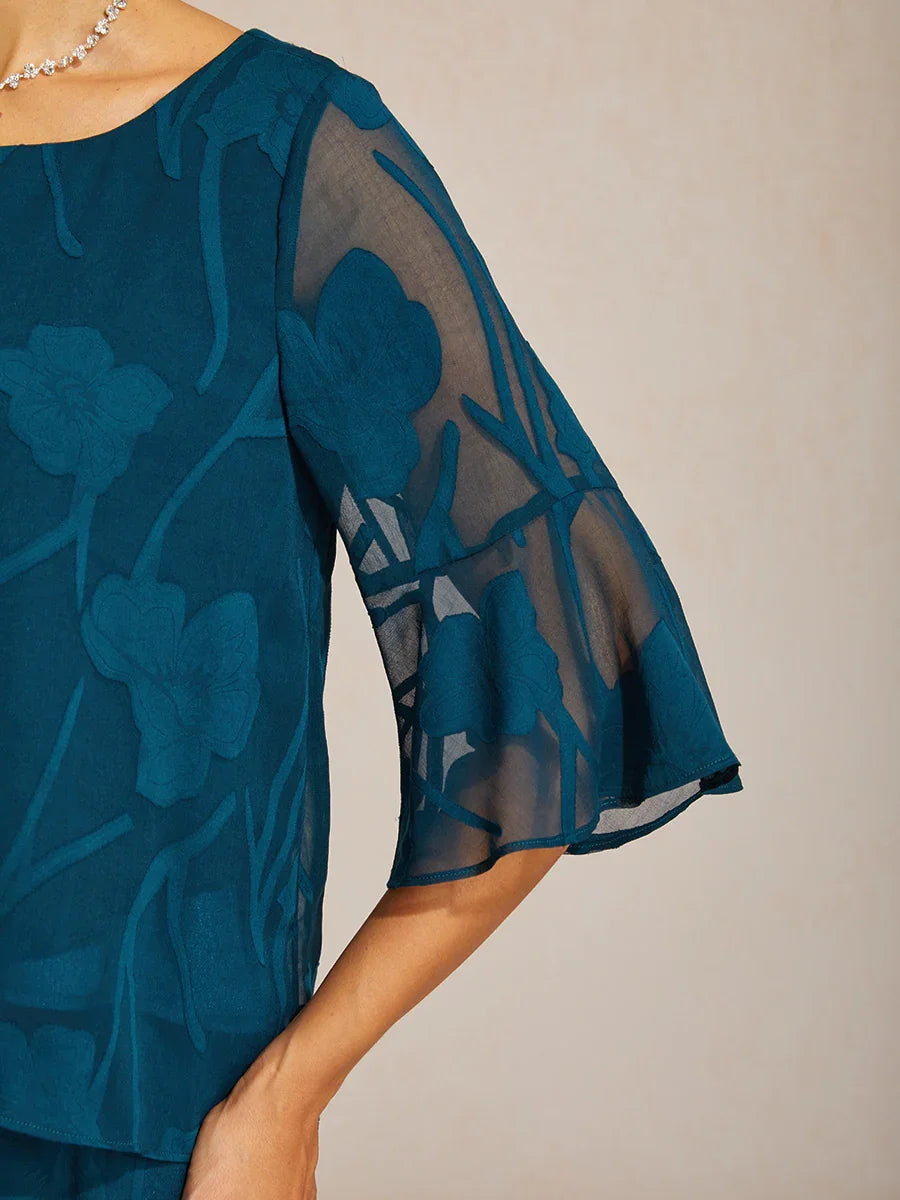 Dressy Chiffon Asymmetric Hem Blouse