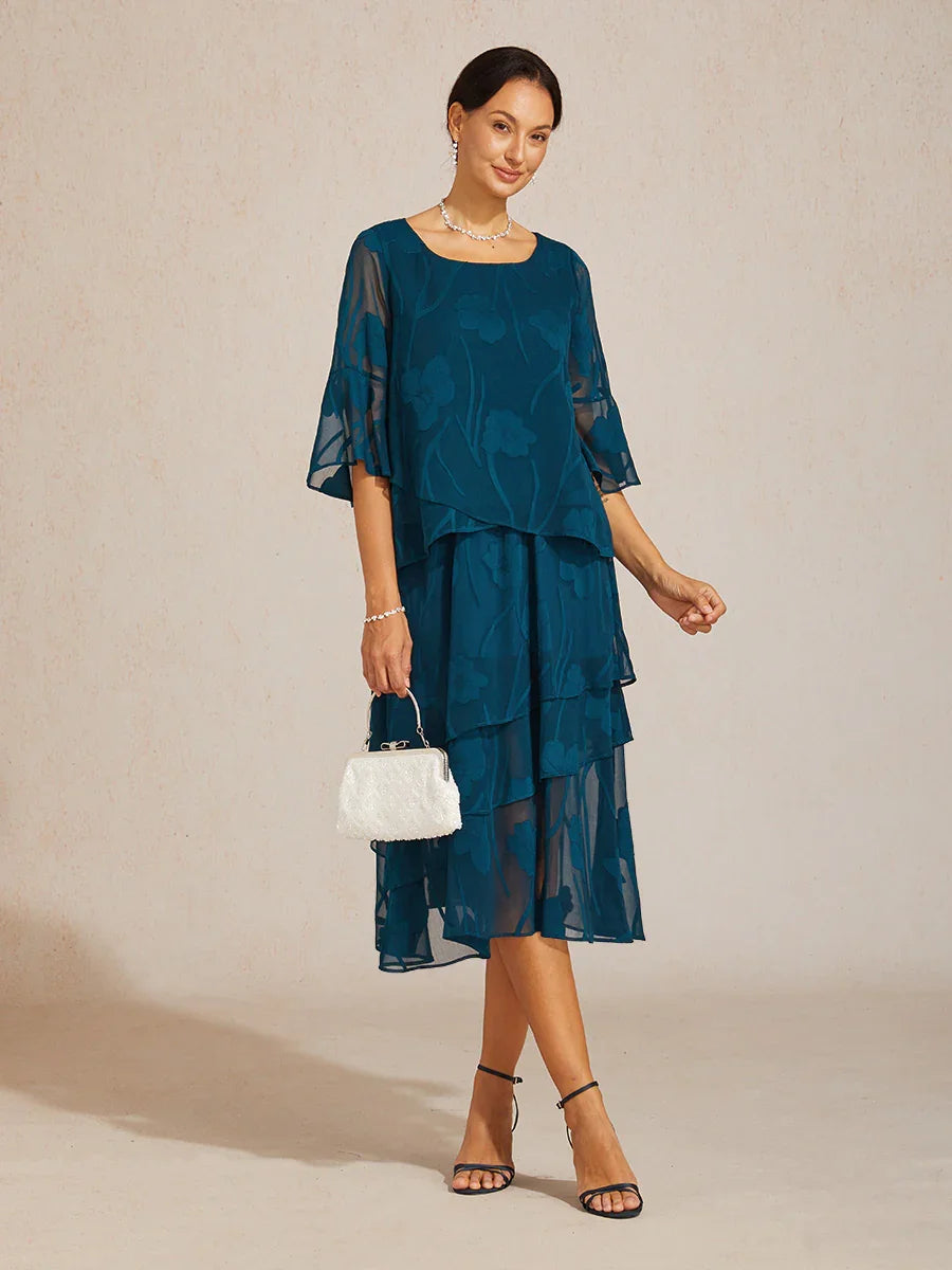 Dressy Chiffon Asymmetric Hem Blouse