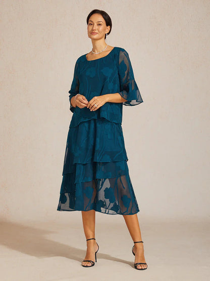 Dressy Chiffon Asymmetric Hem Blouse