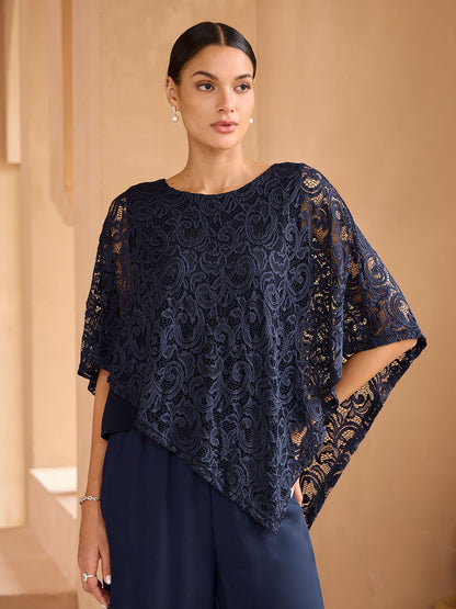 Elegant Lace Batwing Sleeve Top