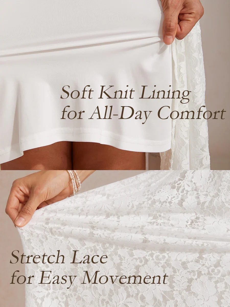 Lightweight Sleeveless Lace Wedding Dress with Matching Shawl