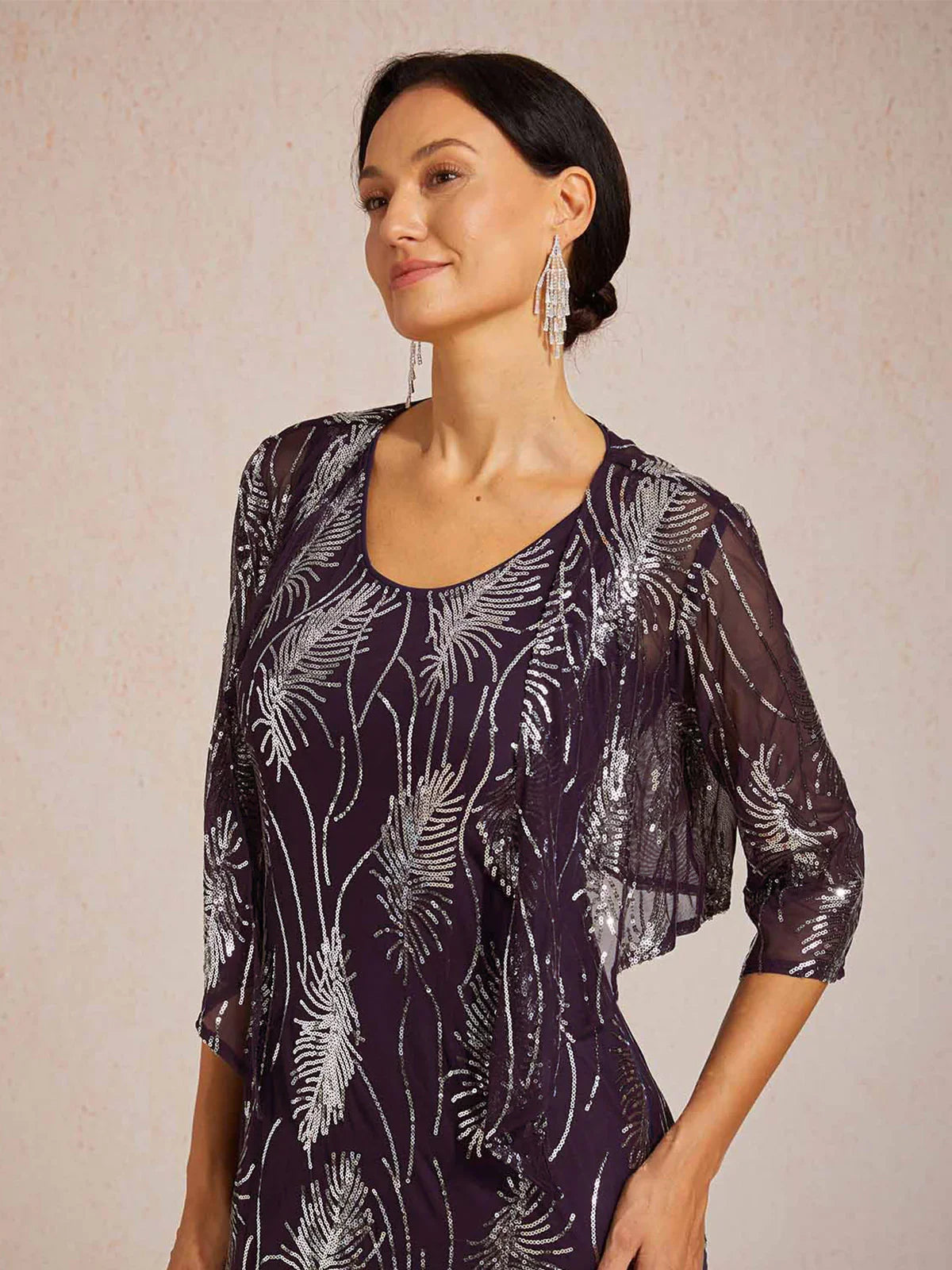 Mesh Sequin Short Shrug
