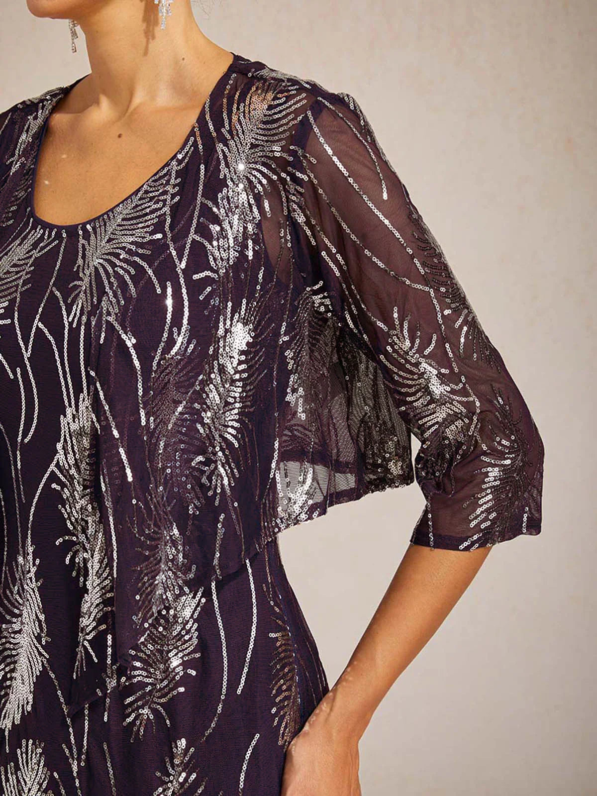 Mesh Sequin Short Shrug