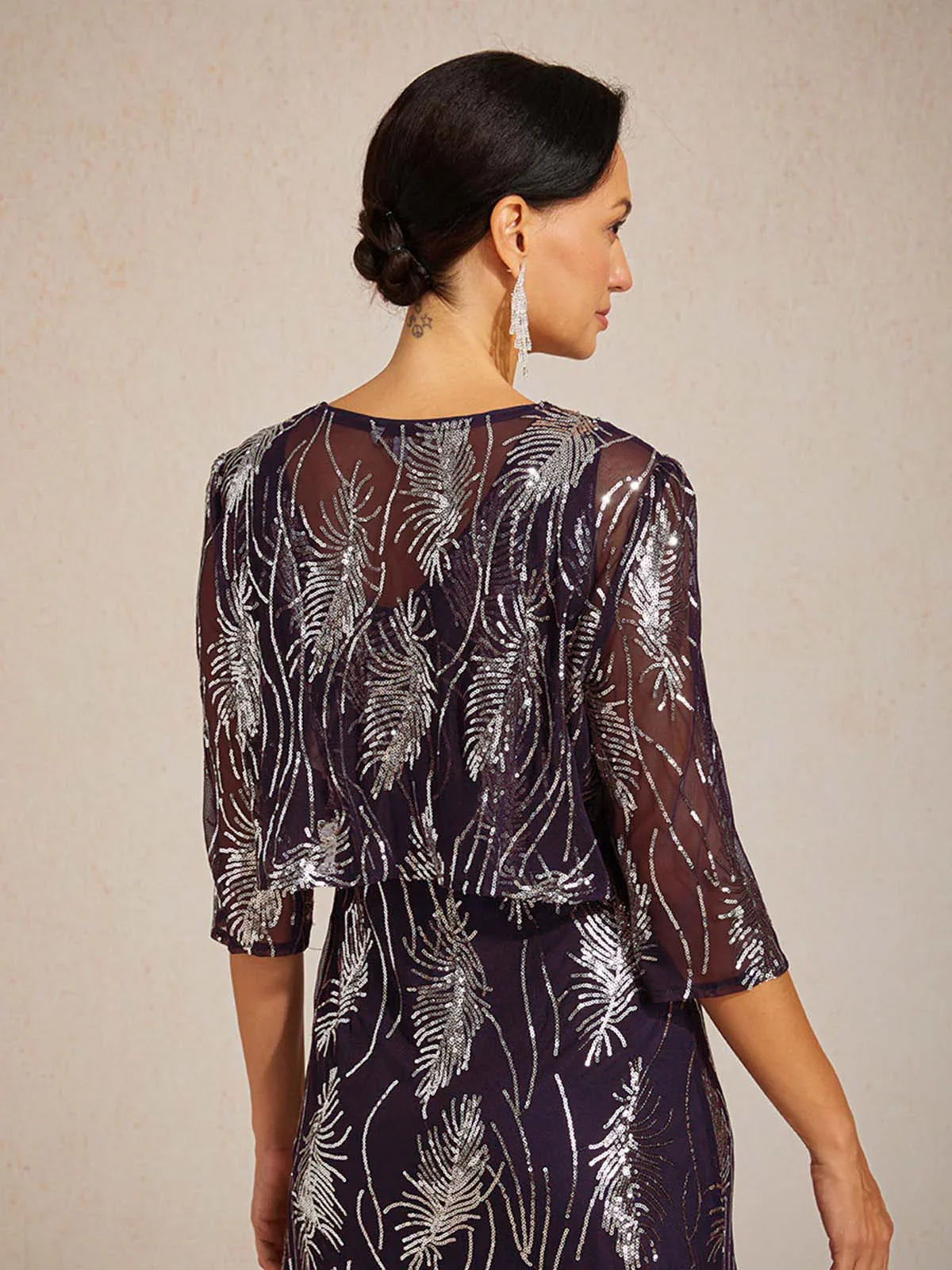 Mesh Sequin Short Shrug