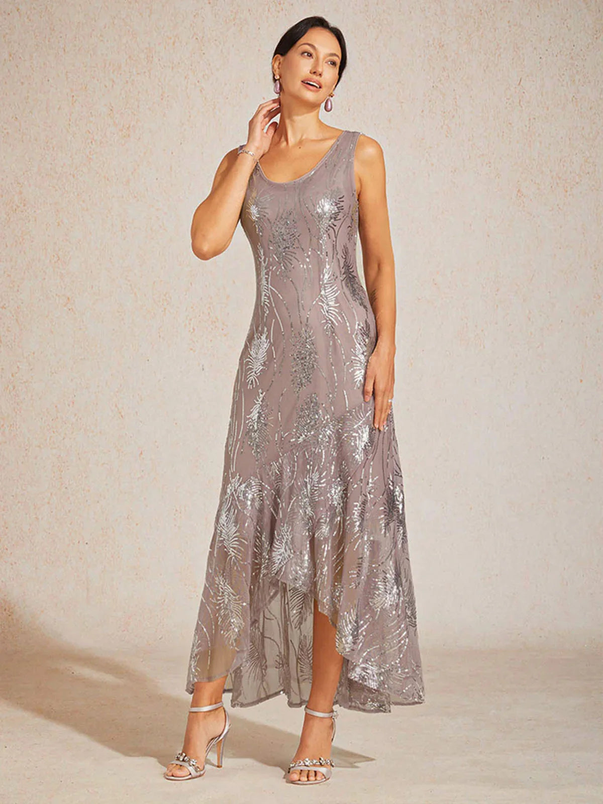 Sleeveless Sequin Maxi Dress