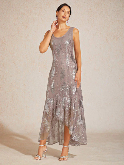 Sleeveless Sequin Maxi Dress