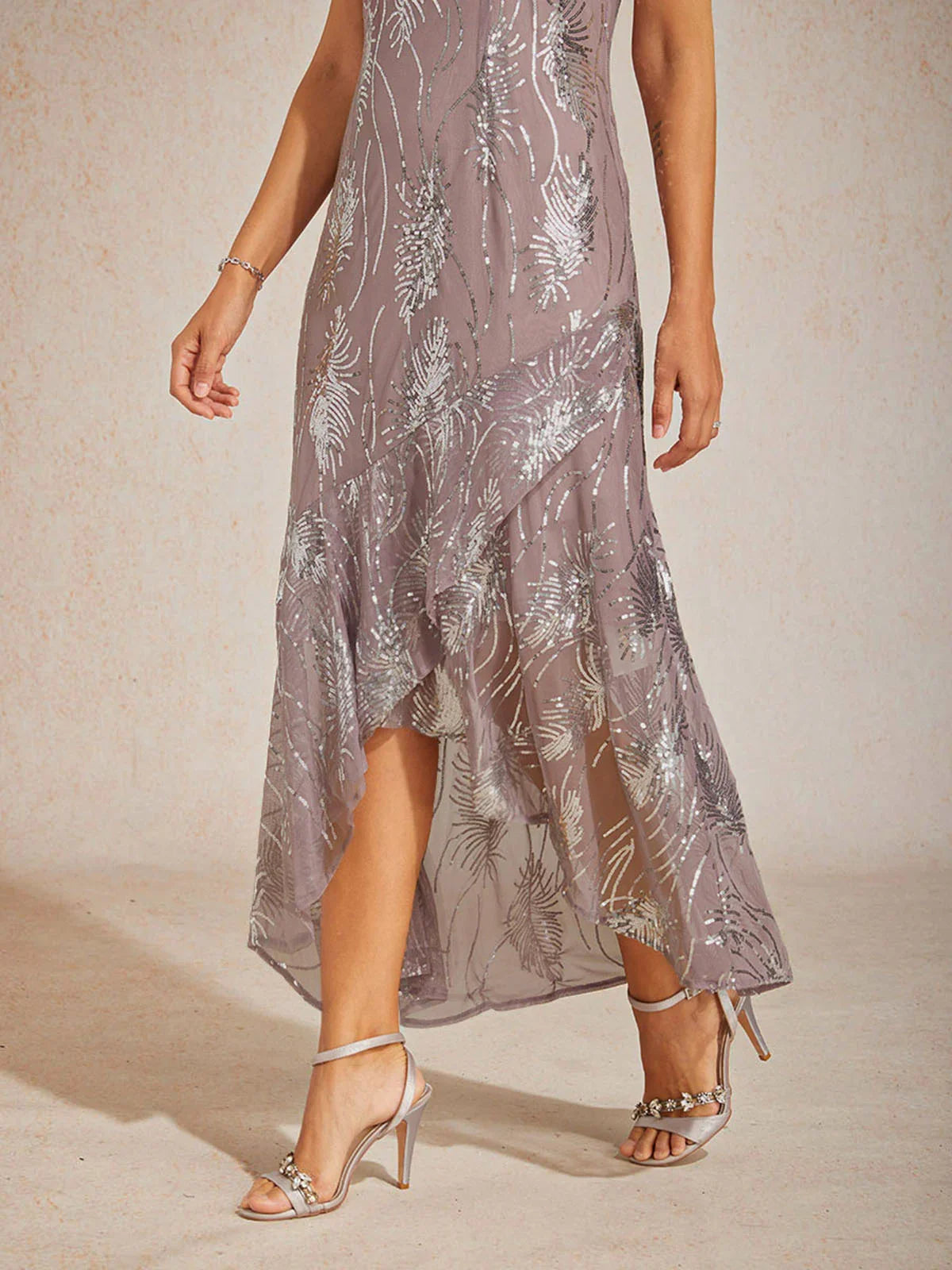 Sleeveless Sequin Maxi Dress