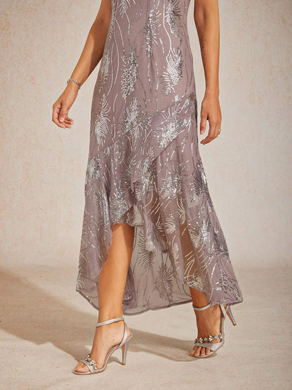 Sleeveless Sequin Maxi Dress