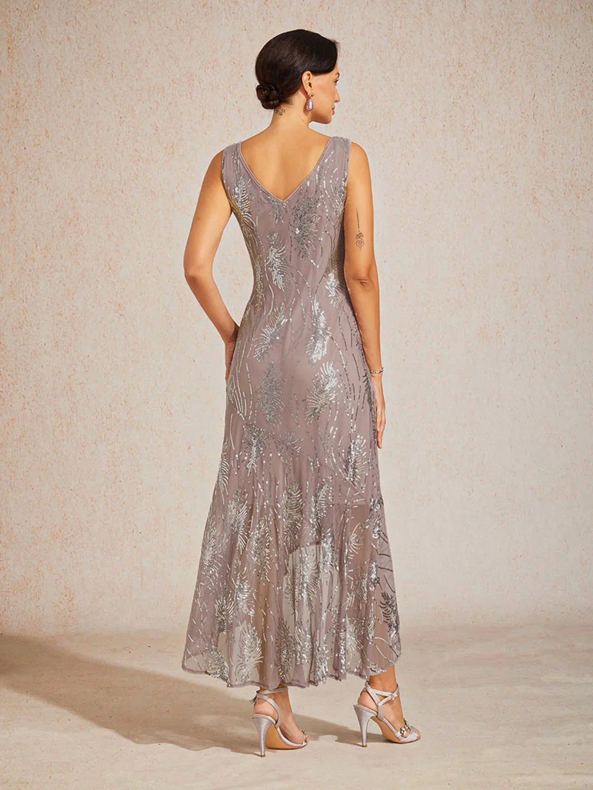 Sleeveless Sequin Maxi Dress