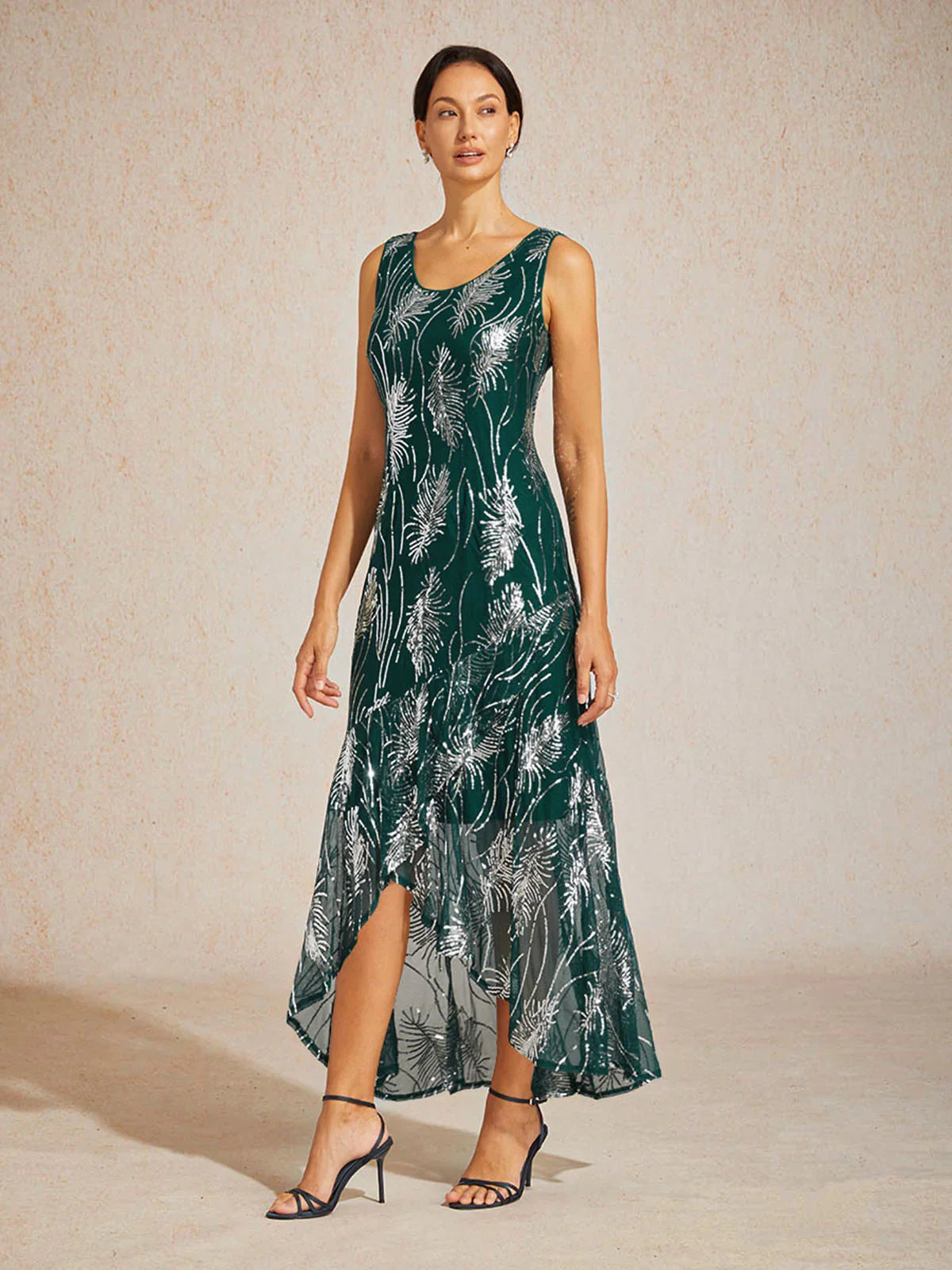 Sleeveless Sequin Maxi Dress