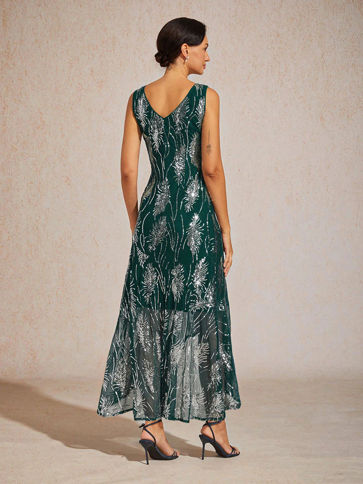 Sleeveless Sequin Maxi Dress