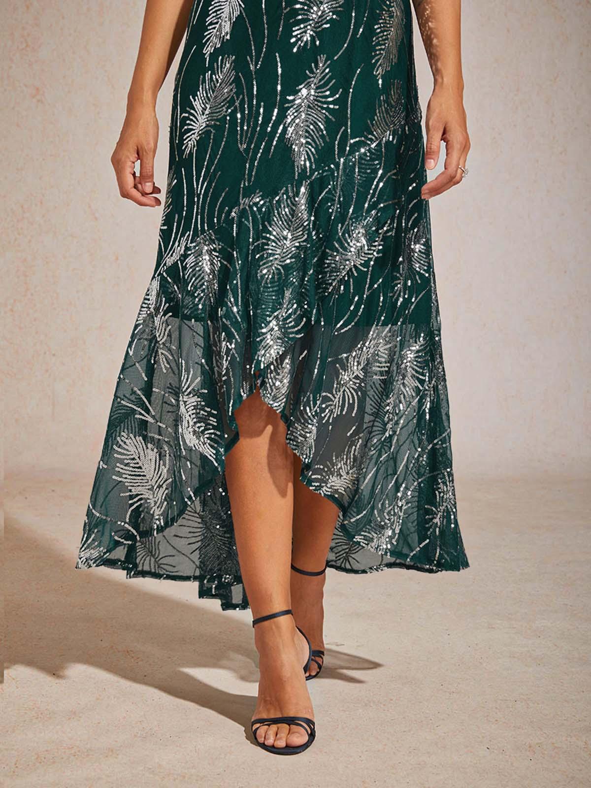 Sleeveless Sequin Maxi Dress