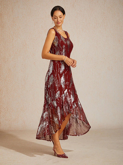 Sleeveless Sequin Maxi Dress