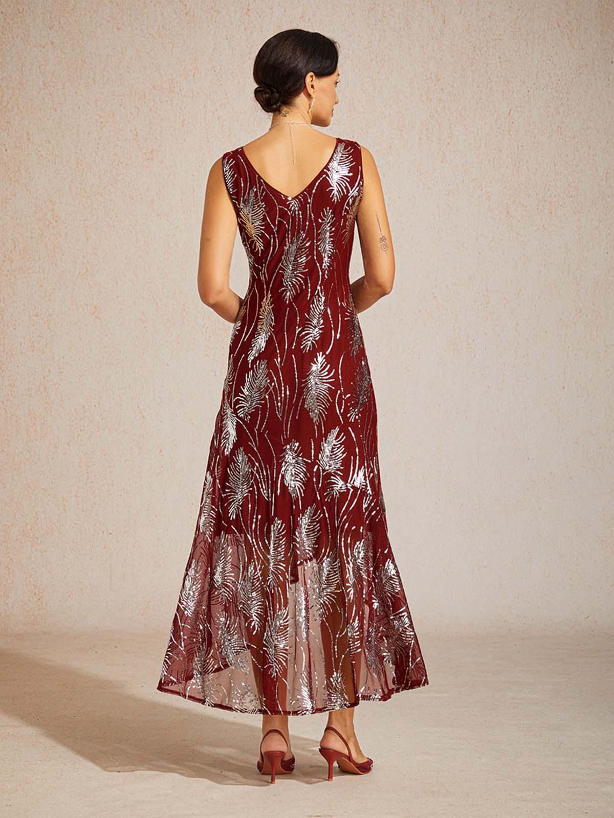 Sleeveless Sequin Maxi Dress