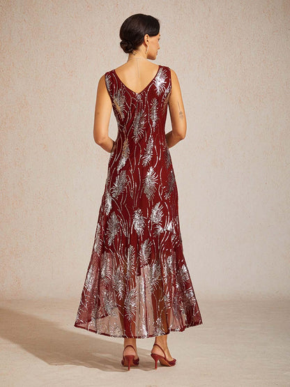 Sleeveless Sequin Maxi Dress