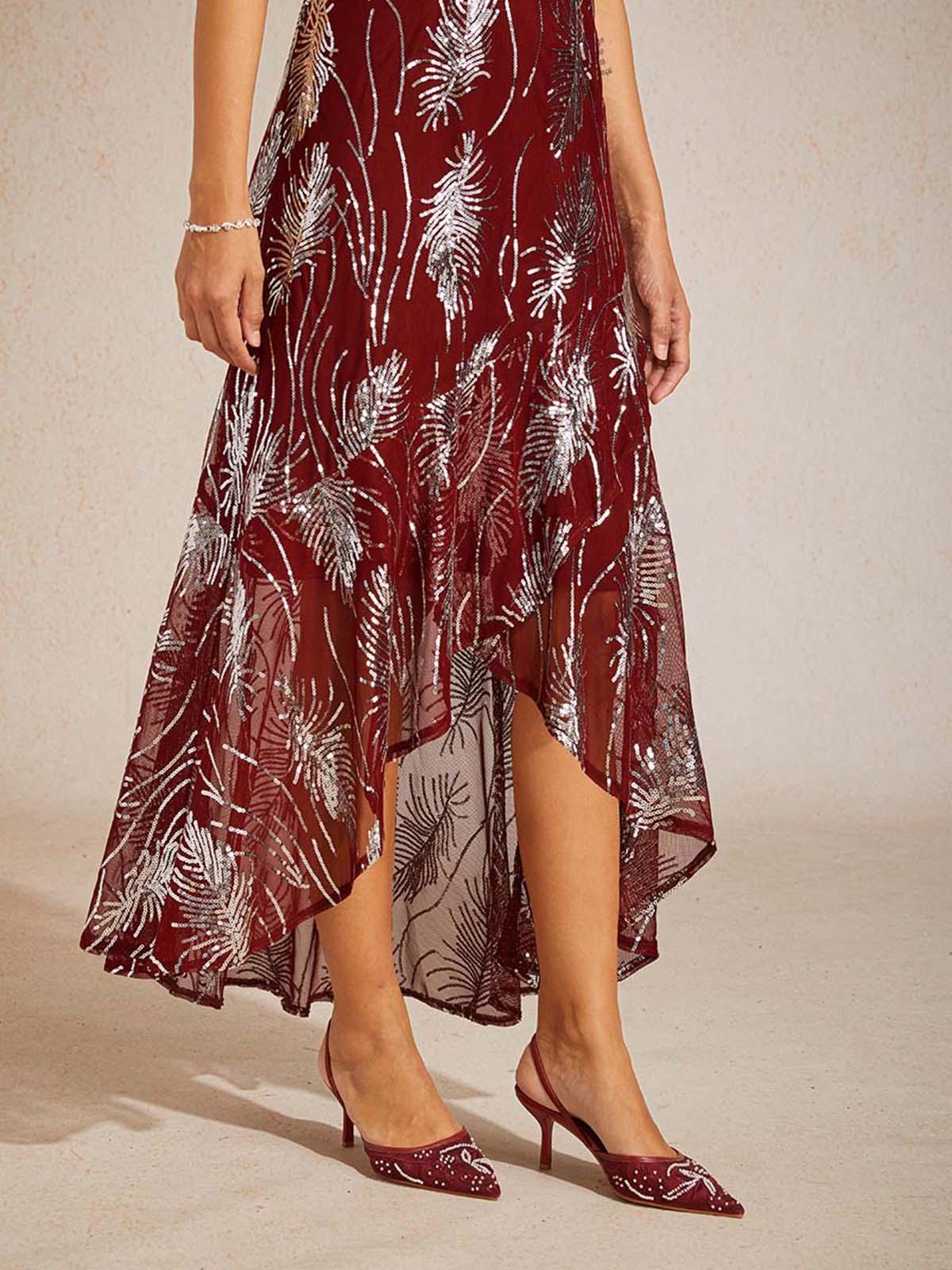 Sleeveless Sequin Maxi Dress