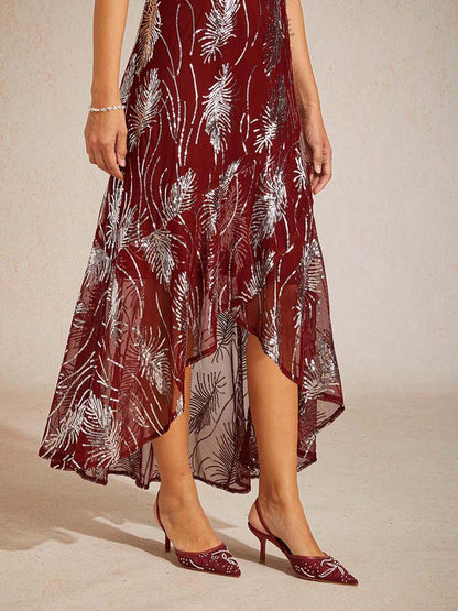Sleeveless Sequin Maxi Dress