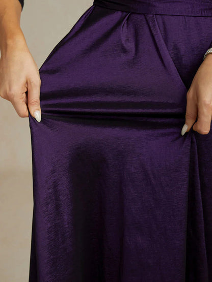 Stretch Taffeta Cocktail Dress with Tie Belt