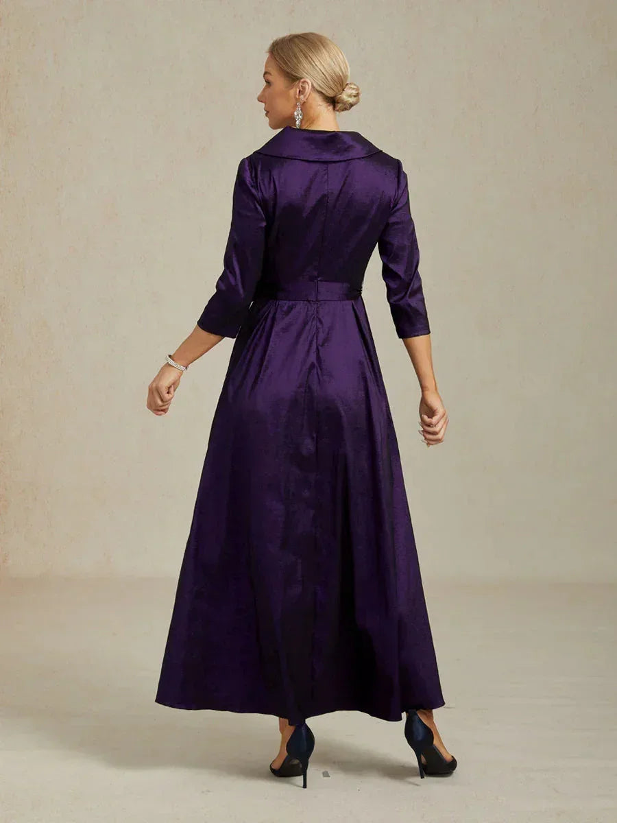 Cocktailkleid aus Stretch-Taft mit Bindegürtel