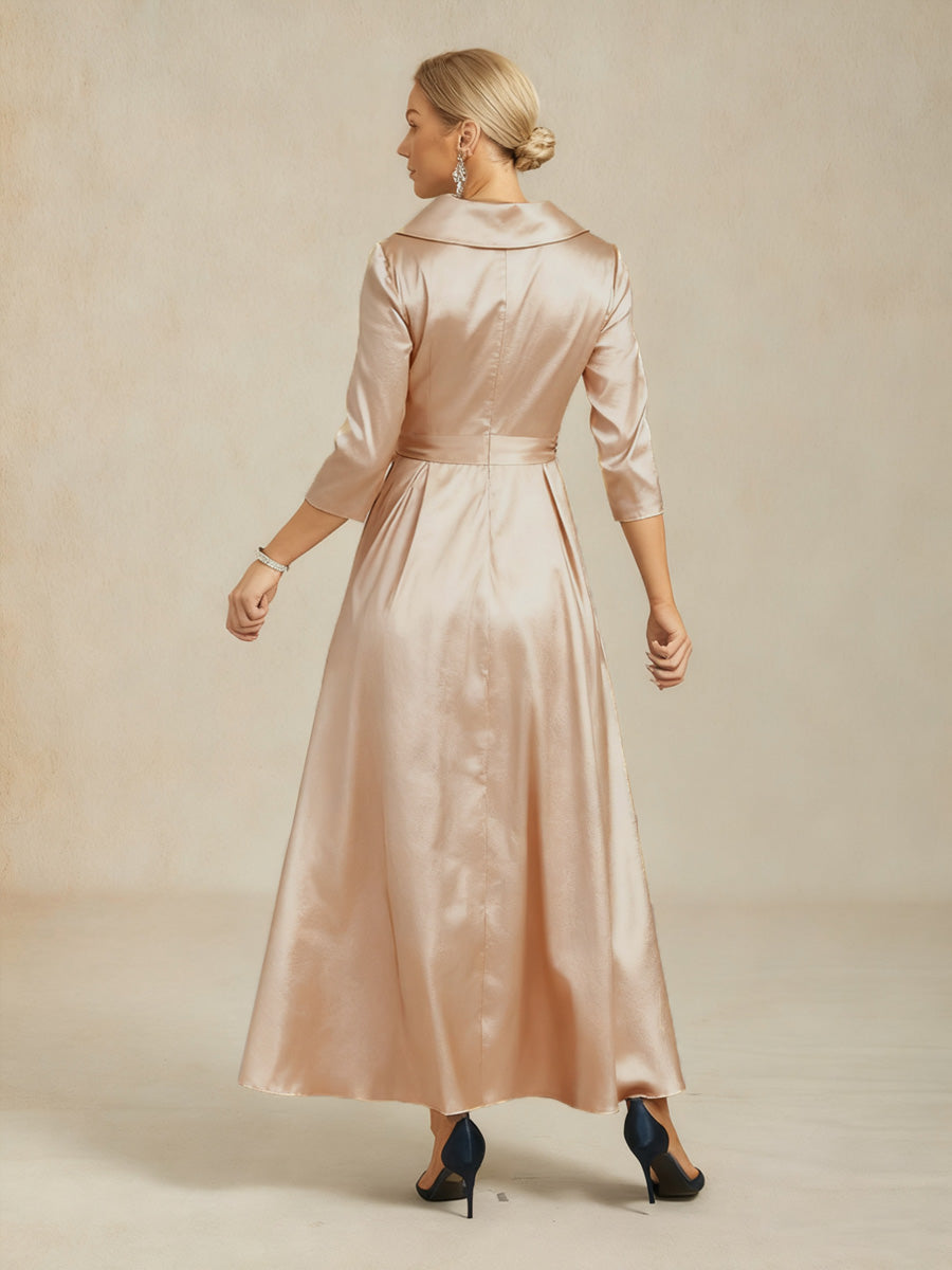 Stretch Taffeta Cocktail Dress with Tie Belt