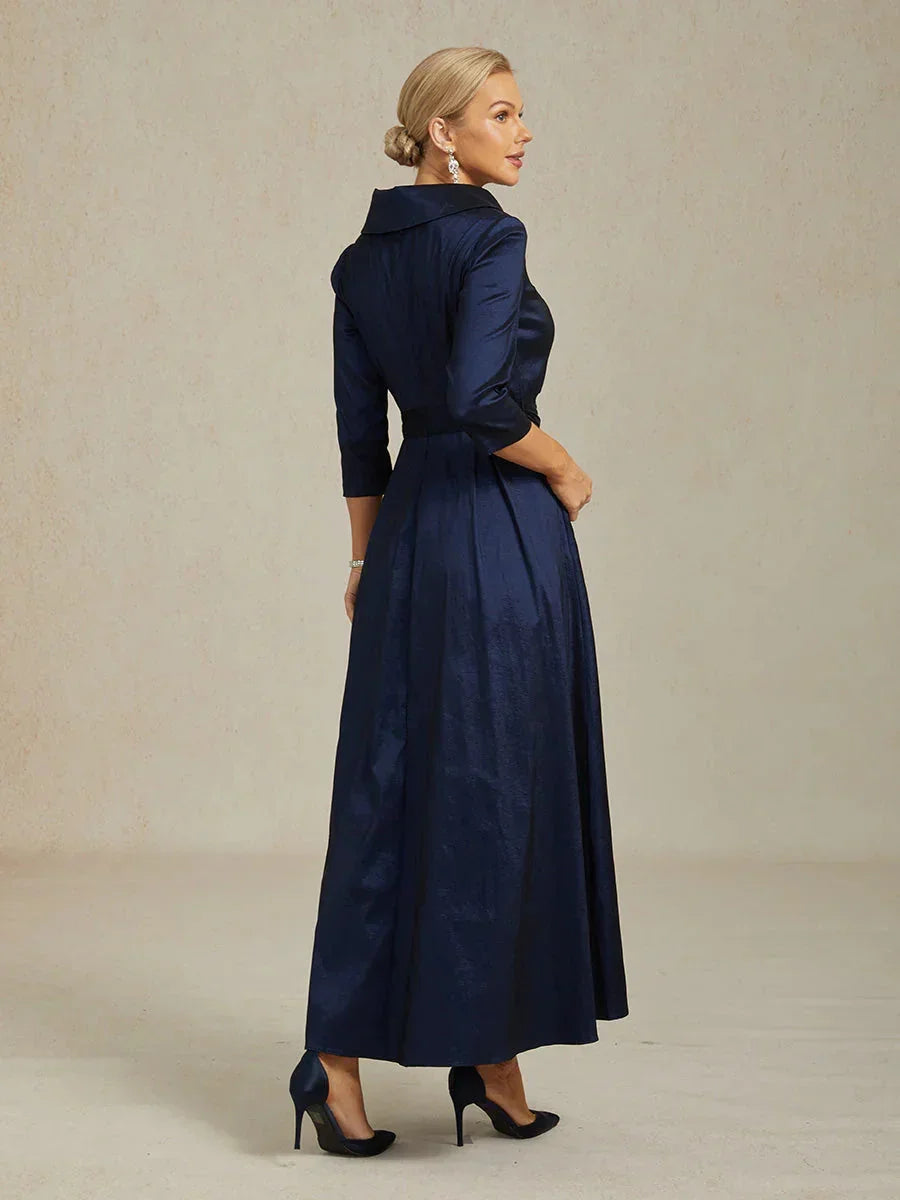 Cocktailkleid aus Stretch-Taft mit Bindegürtel