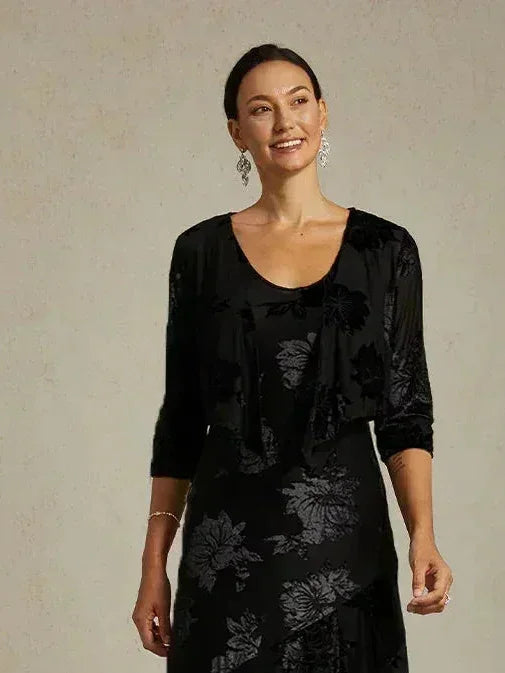 Floral Stretch 3/4 Sleeve Shrug
