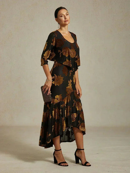 Floral Stretch3/4 Sleeve Shrug