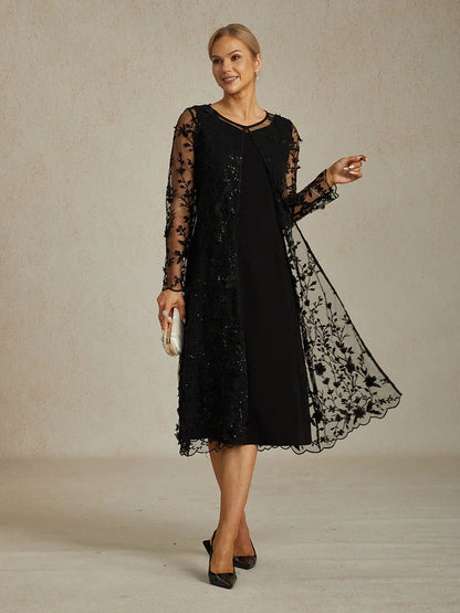 Long Embroidered Lace Jacket with 3D Floral