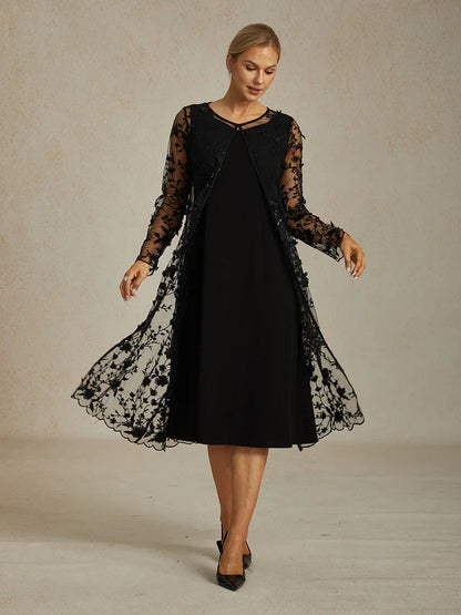Long Embroidered Lace Jacket with 3D Floral