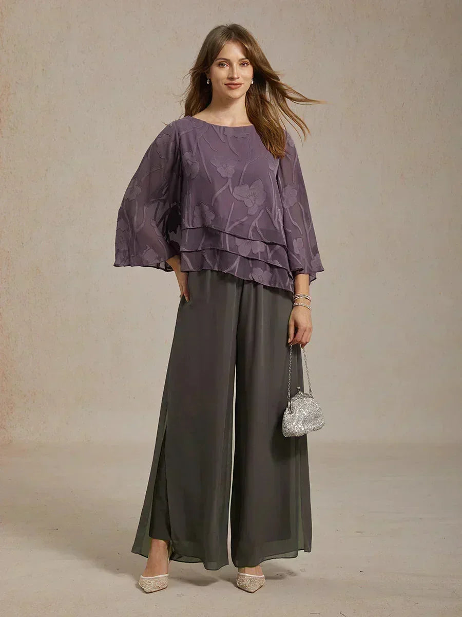 Straight Leg Chiffon Pants