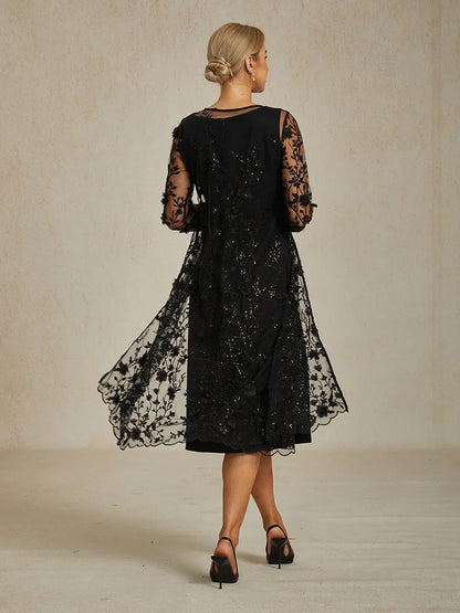 Long Embroidered Lace Jacket with 3D Floral
