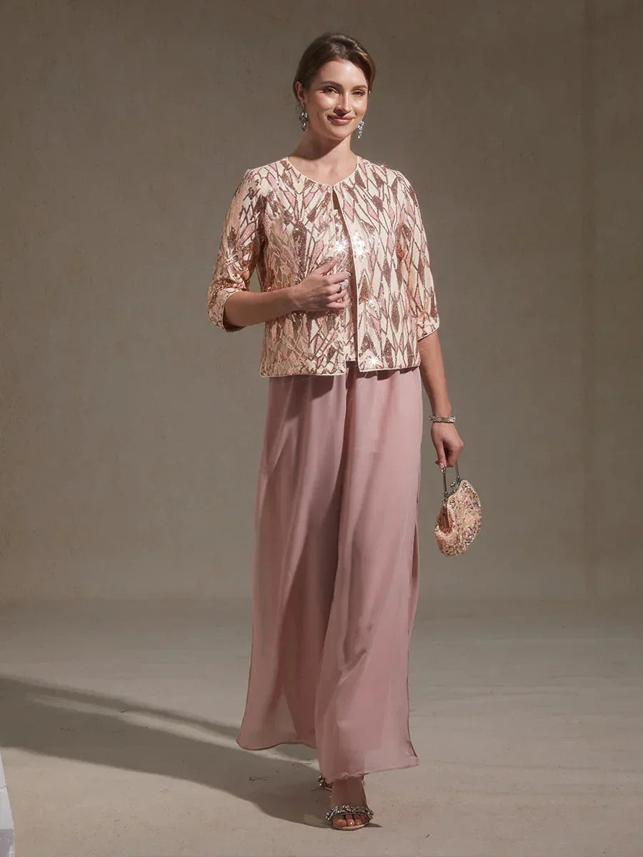 Sequin Beaded Mock Twinset Top