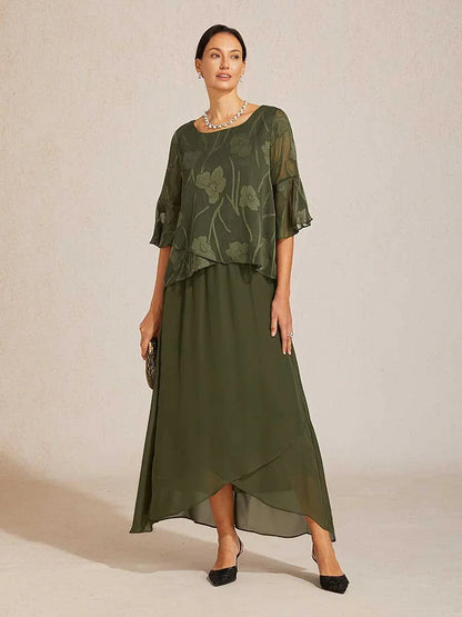 High-Low Overlay Chiffon Skirt with Lining