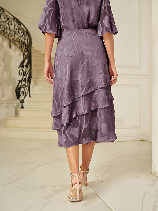 Floral Chiffon Midi Skirt