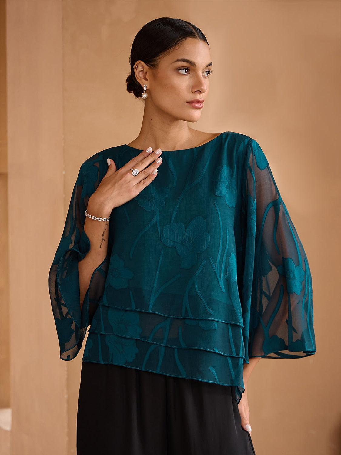 Chiffon Floral Layered Blouse