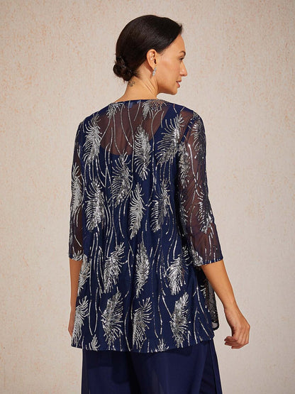 Sequins Feather Twinset