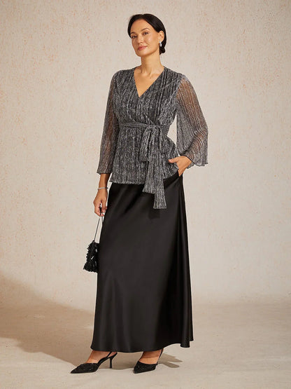 Dressy Wrap Tie Front Tops
