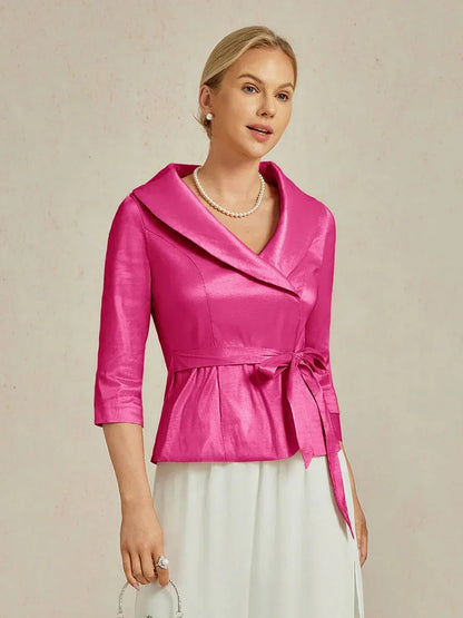 3/4 Sleeve Taffeta Blouse