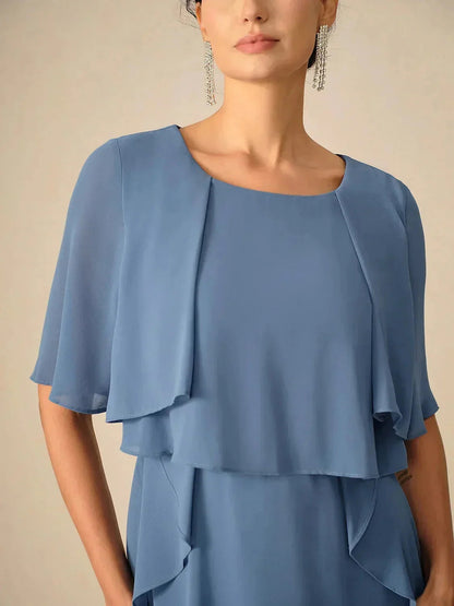 Elegantes mehrlagiges Chiffonkleid