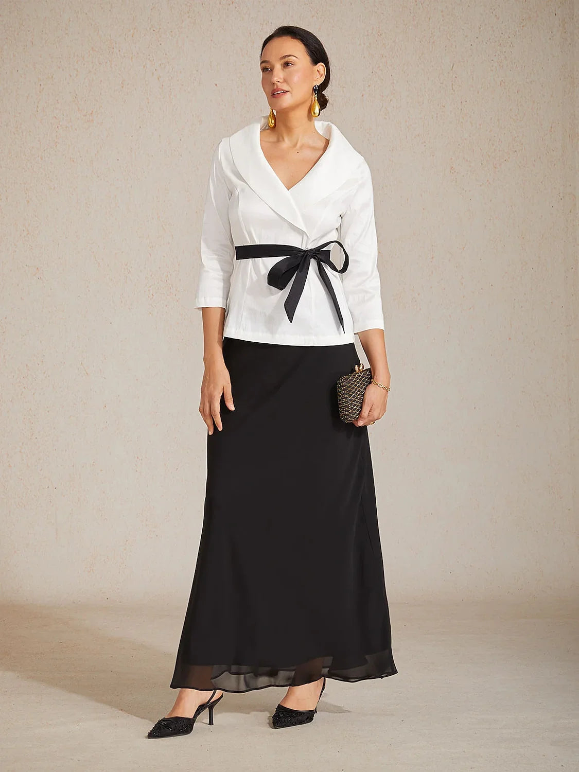 Maxi Chiffon Mid-Waist Skirts