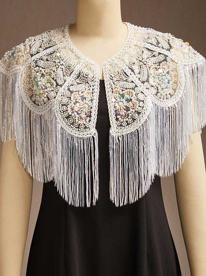 Vintage Beaded Tassel Shawl