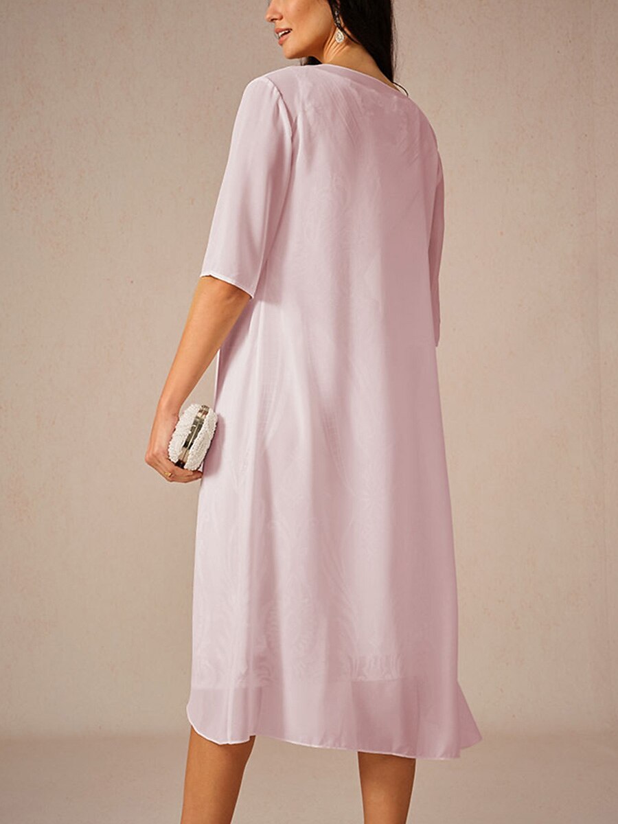 Chiffon Lightweight Half Sleeve Cover-Up