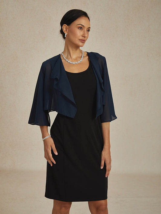 Chiffon Asymmetrical Crop Cover Up