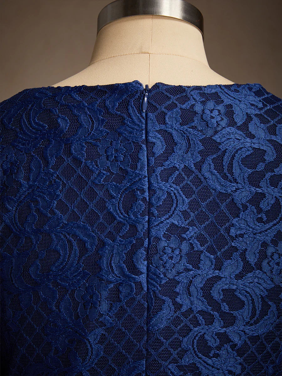 Lace A-Line Empire Waist Dress with Beaded Detail