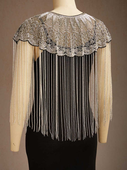 Vintage Beaded Tassel Shawl