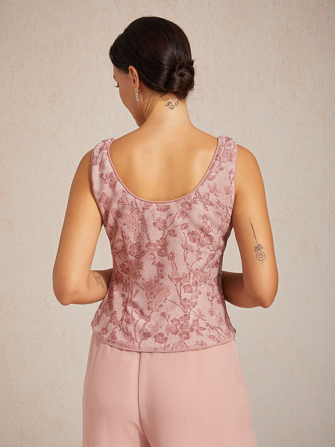 Rhinestone 3/4 Sleeve Twinset
