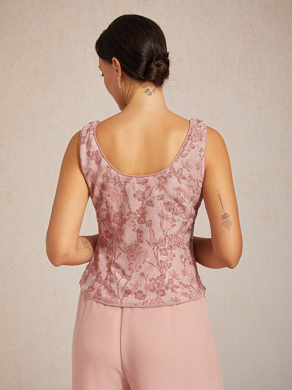 Rhinestone 3/4 Sleeve Twinset