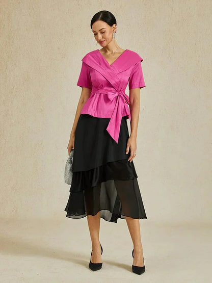 Layered Chiffon A-Line Skirt