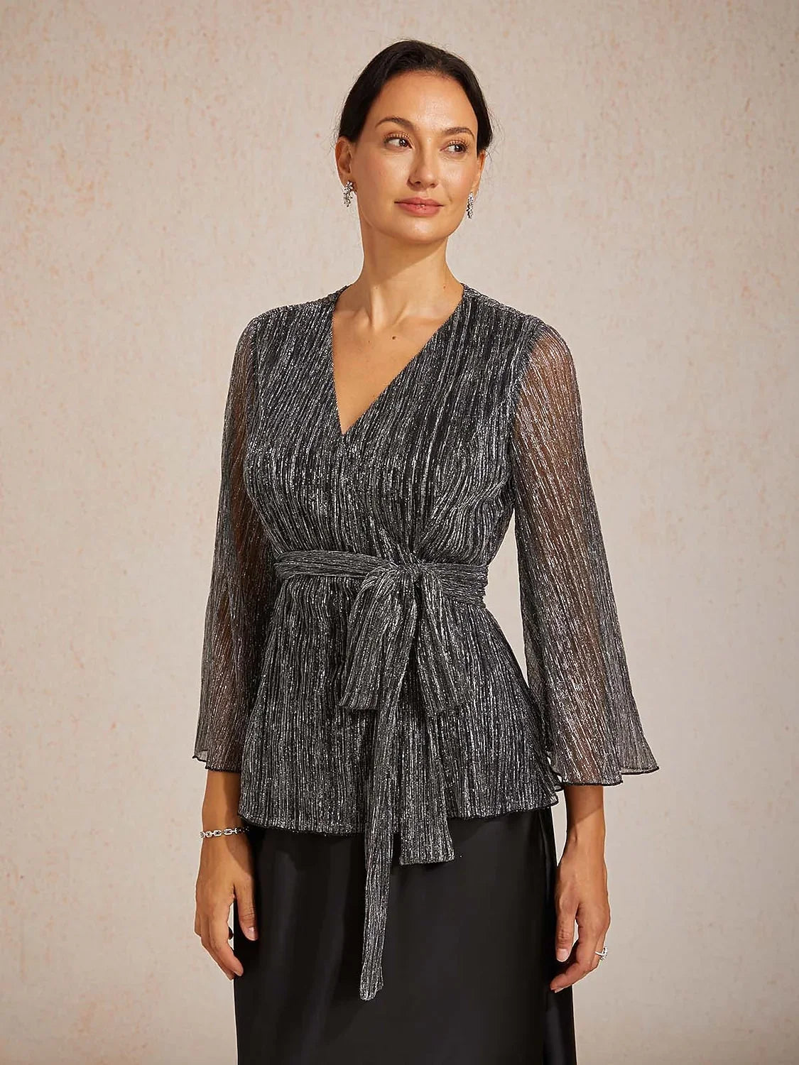 Dressy Wrap Tie Front Tops