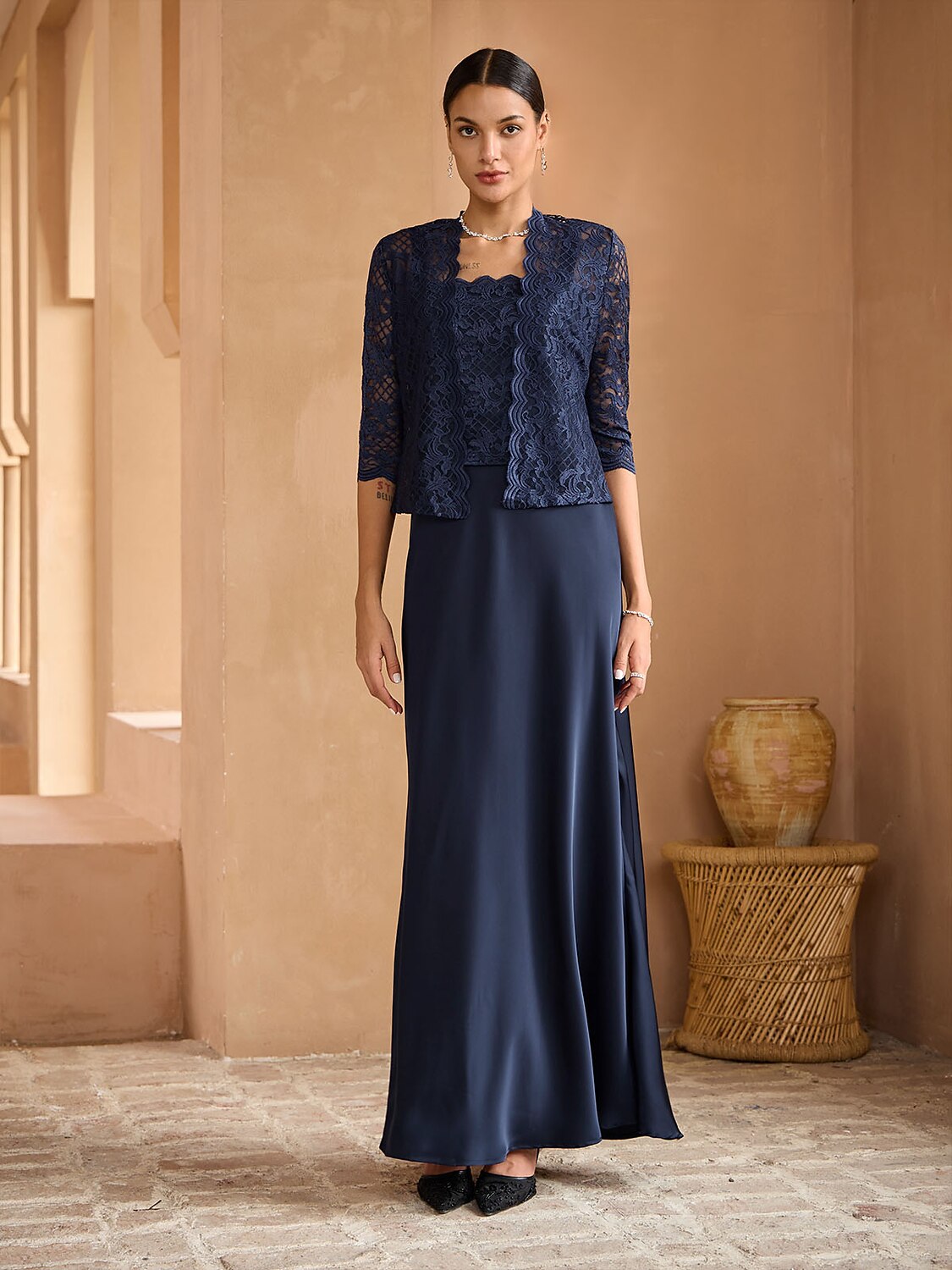 Lace Maxi Jacket Dress